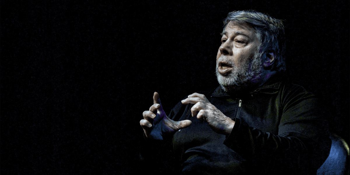 Steve Wozniak Apple Speaking Dramatic Lighting Bitcoin Price Prediction $100K